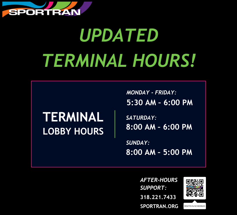 TERMINAL Lobby Hours news Flash