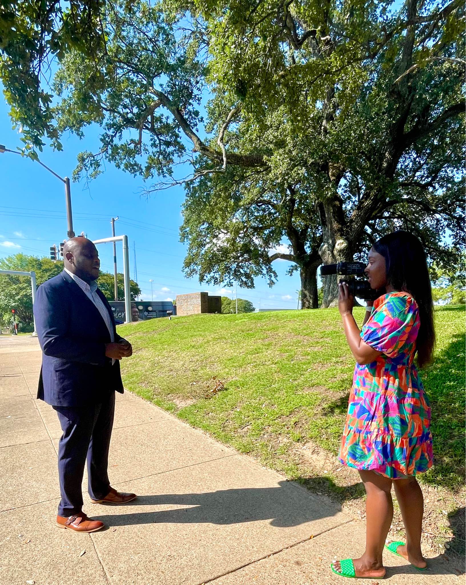 Dinero and Tamer outside